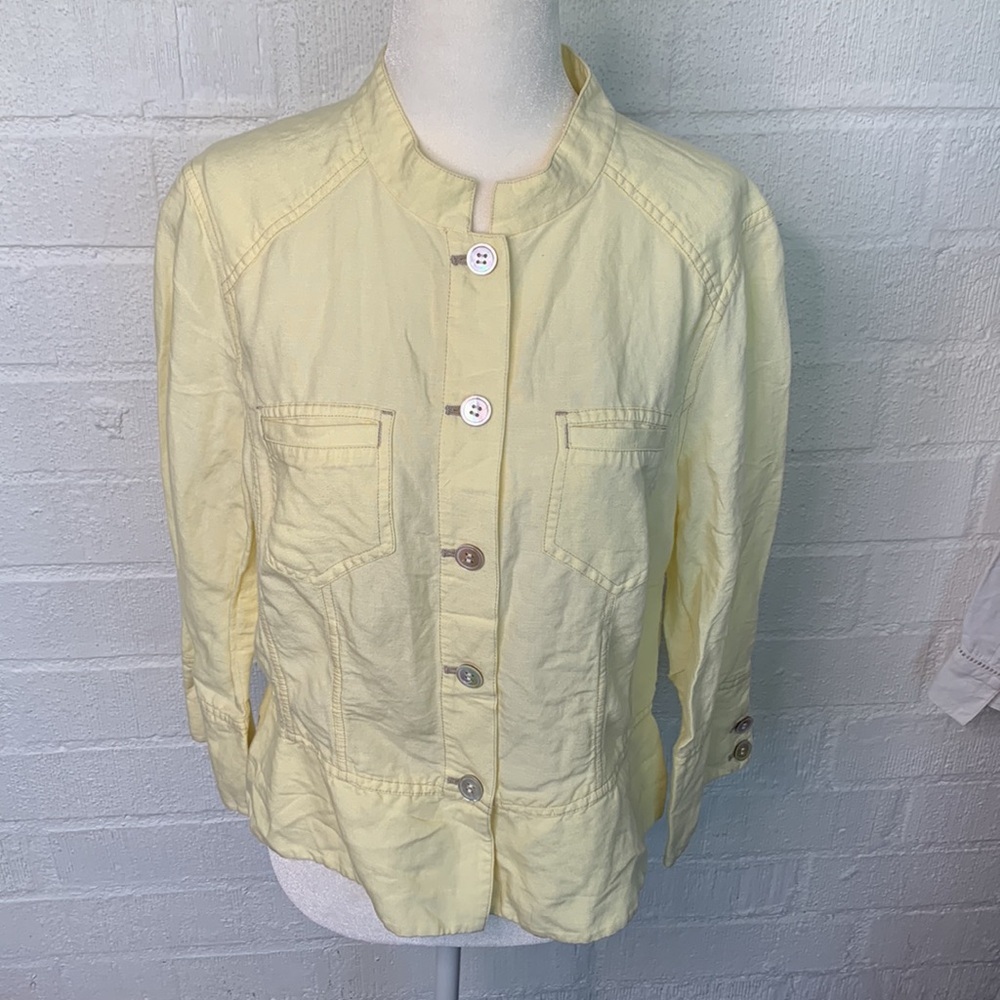Sigrid Olson Linen Button Up Lightweight Jacket S… - image 3